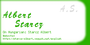 albert starcz business card